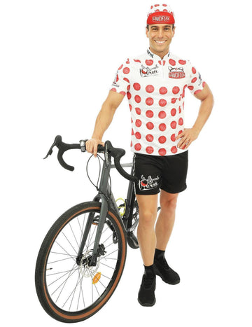 Sauciflex мъжки бели и червени колоездачни костюми