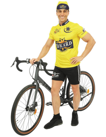 Мъжки жълт трикардски колоездачен костюм