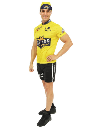 Мъжки жълт трикардски колоездачен костюм