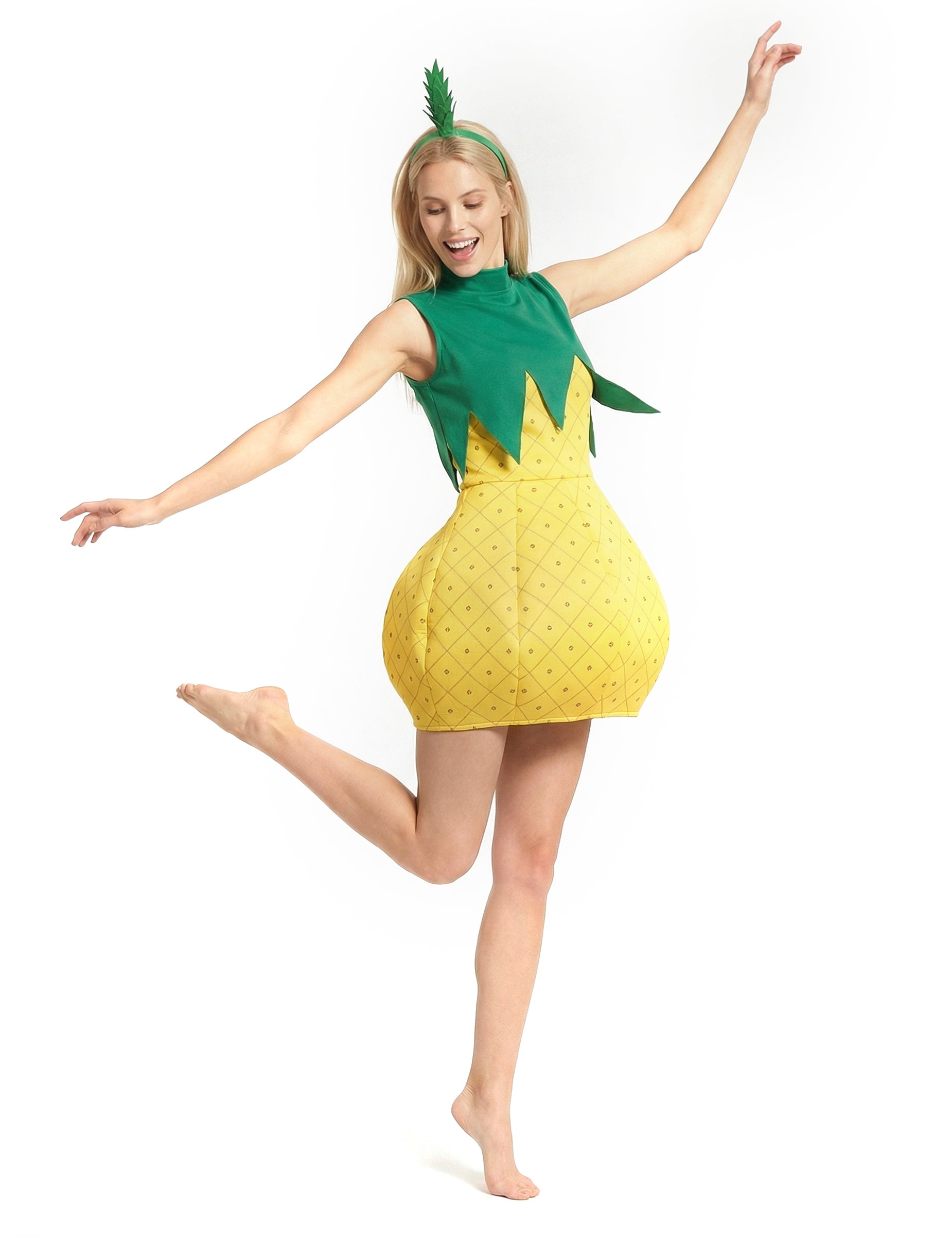Профилен изглед на ананасовото костюмче за жени