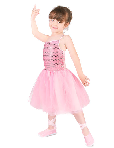 Déguisement de danseuse étoile pour fille rose à paillettes
