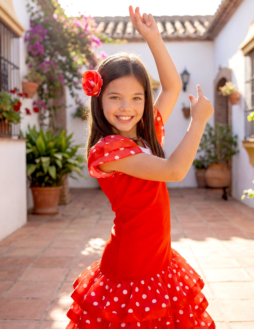 Vue de profil du déguisement de danseuse flamenco