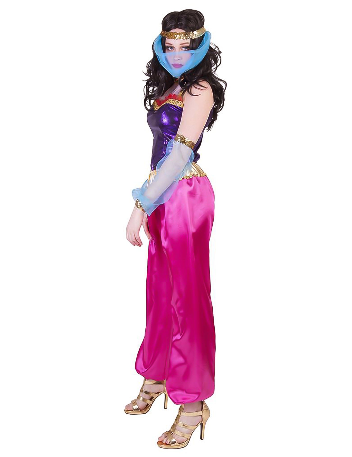 Карнавален костюм ориенталска танцьорка с шапка за жени 