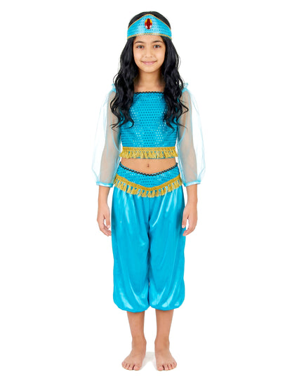 Vue d'ensemble du déguisement de danseuse orientale pour fille