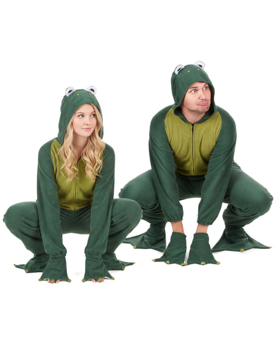Déguisement de couple combinaison capuche grenouille
