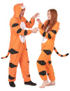 Déguisement de couple combinaison capuche tigre