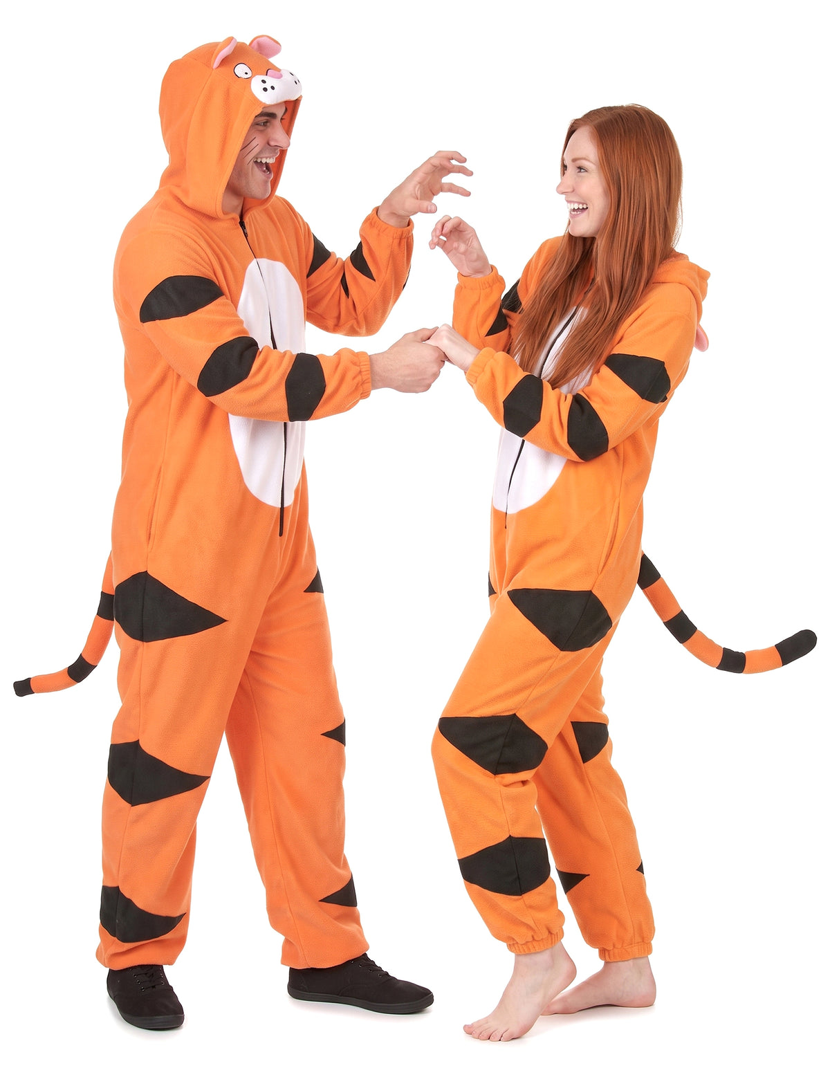 Déguisement de couple combinaison capuche tigre