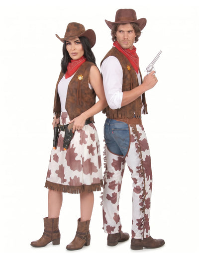 Déguisement de couple cowboy et cowgirl classique adultes