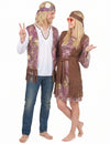 Déguisement de couple hippie violet adulte