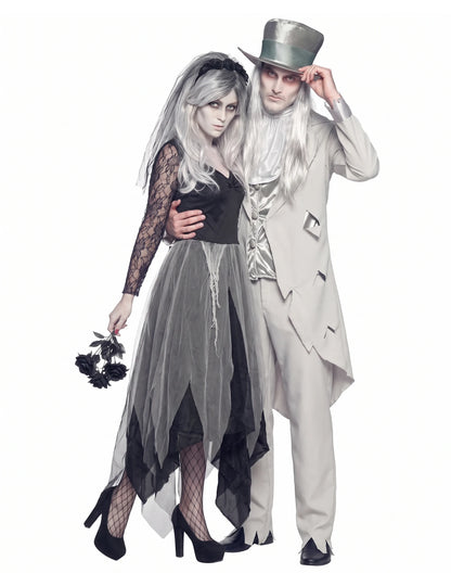 Déguisement de couple mariés fantômes Halloween Adulte