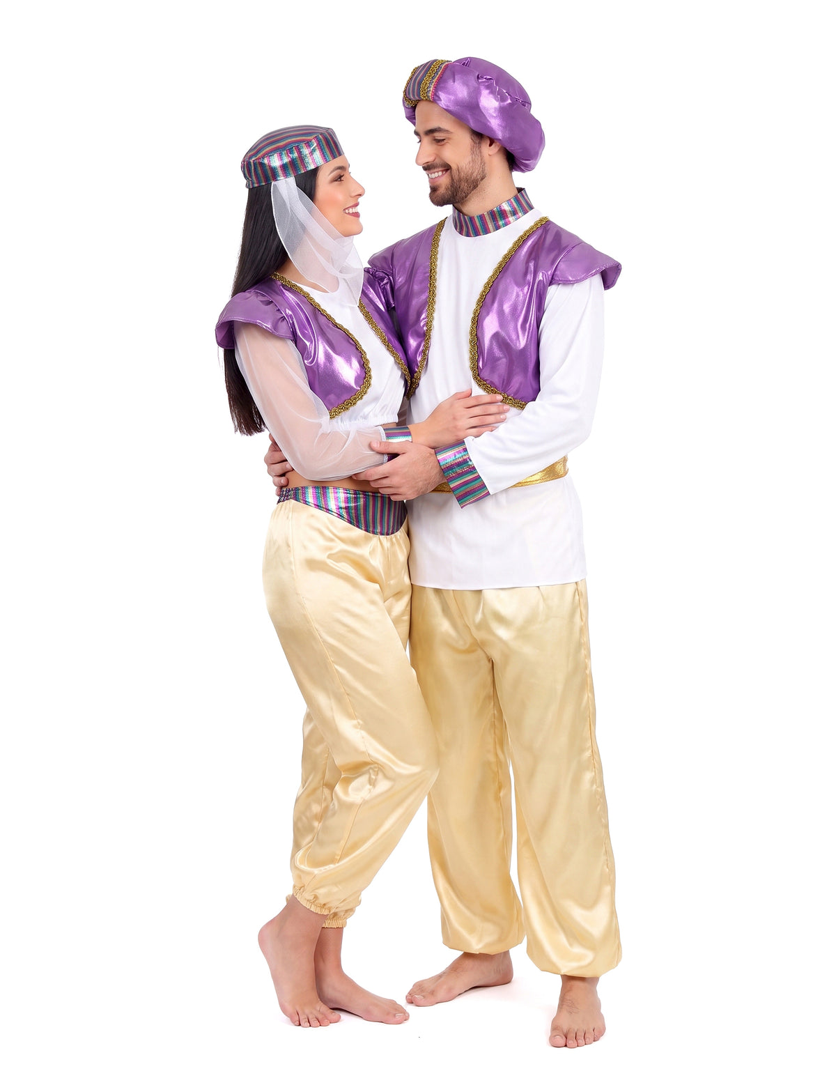 Déguisement de couple sultan et danseuse orientale adultes