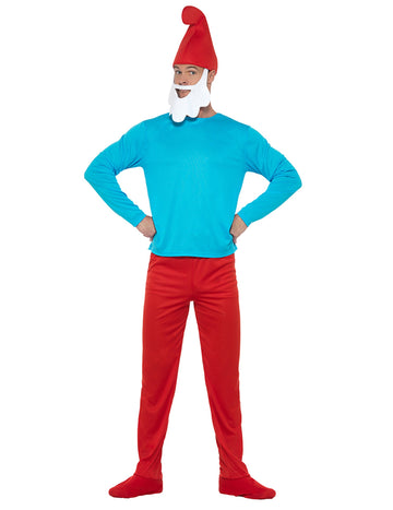 Костюм на татко Смърф голям размер за възрастни