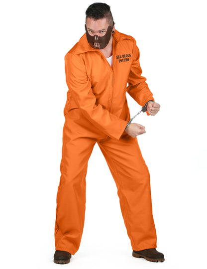 Vue de face du déguisement de prisonnier cannibale pour homme