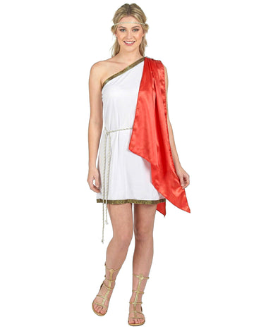 Кратка римска богиня прикрива жена