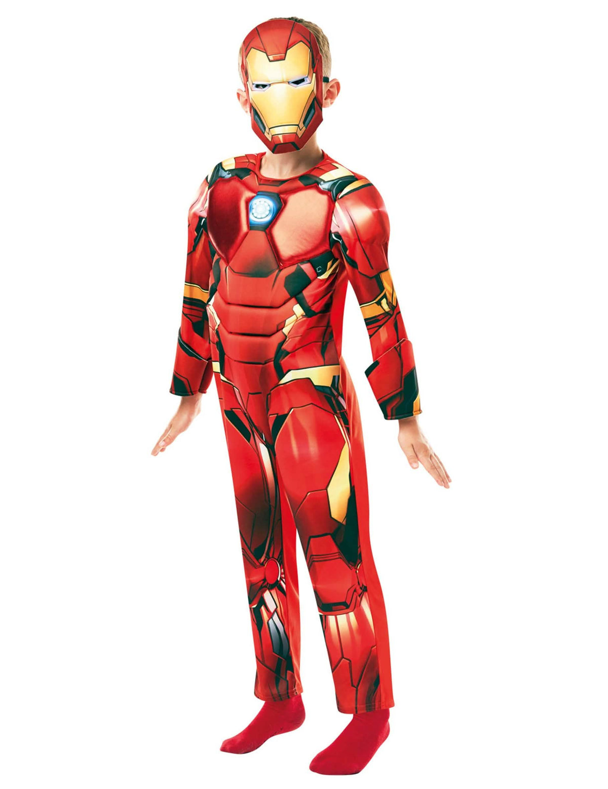 Луксозен костюм Iron Man за дете червен и злато с маска