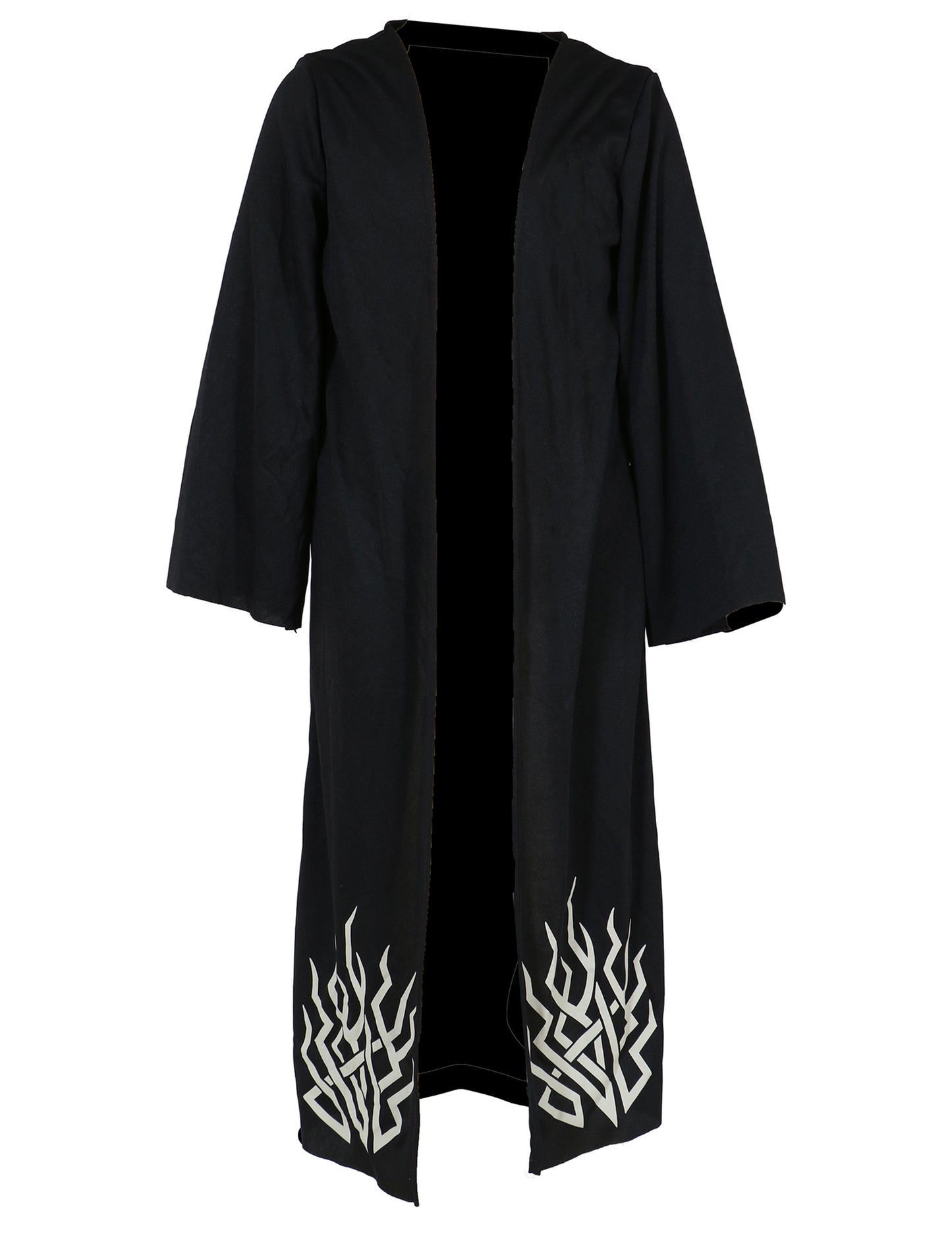 Vue de la robe noire à motifs blancs du déguisement de démon possédé