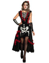 Déguisement dia de los muertos pour femme noir et rouge avec jupon