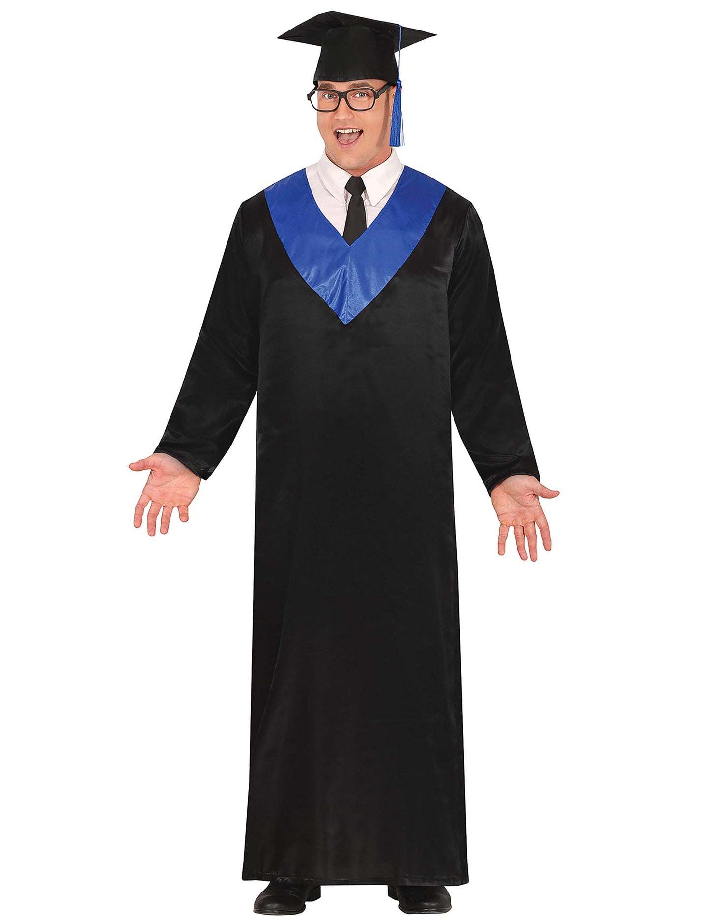 Déguisement diplômé pour adulte bleu et noir avec toque