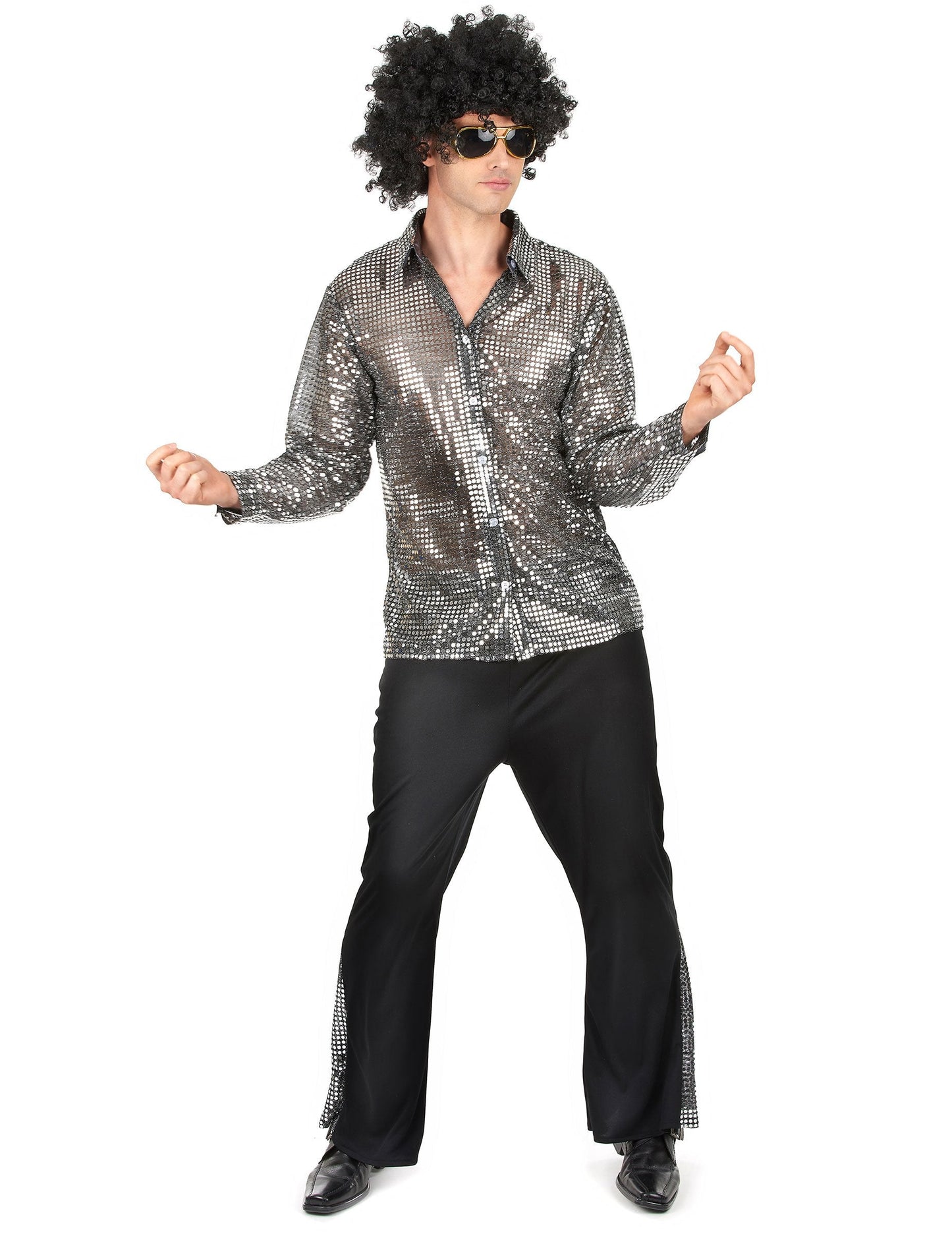 Сребърен диско костюм за възрастни