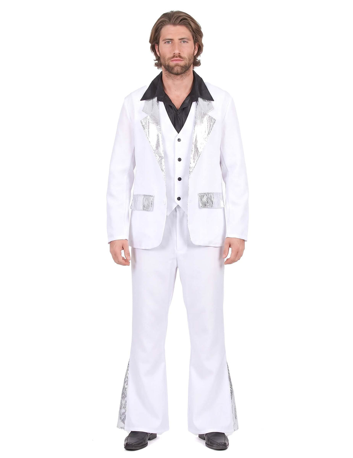 Déguisement disco homme blanc et argent