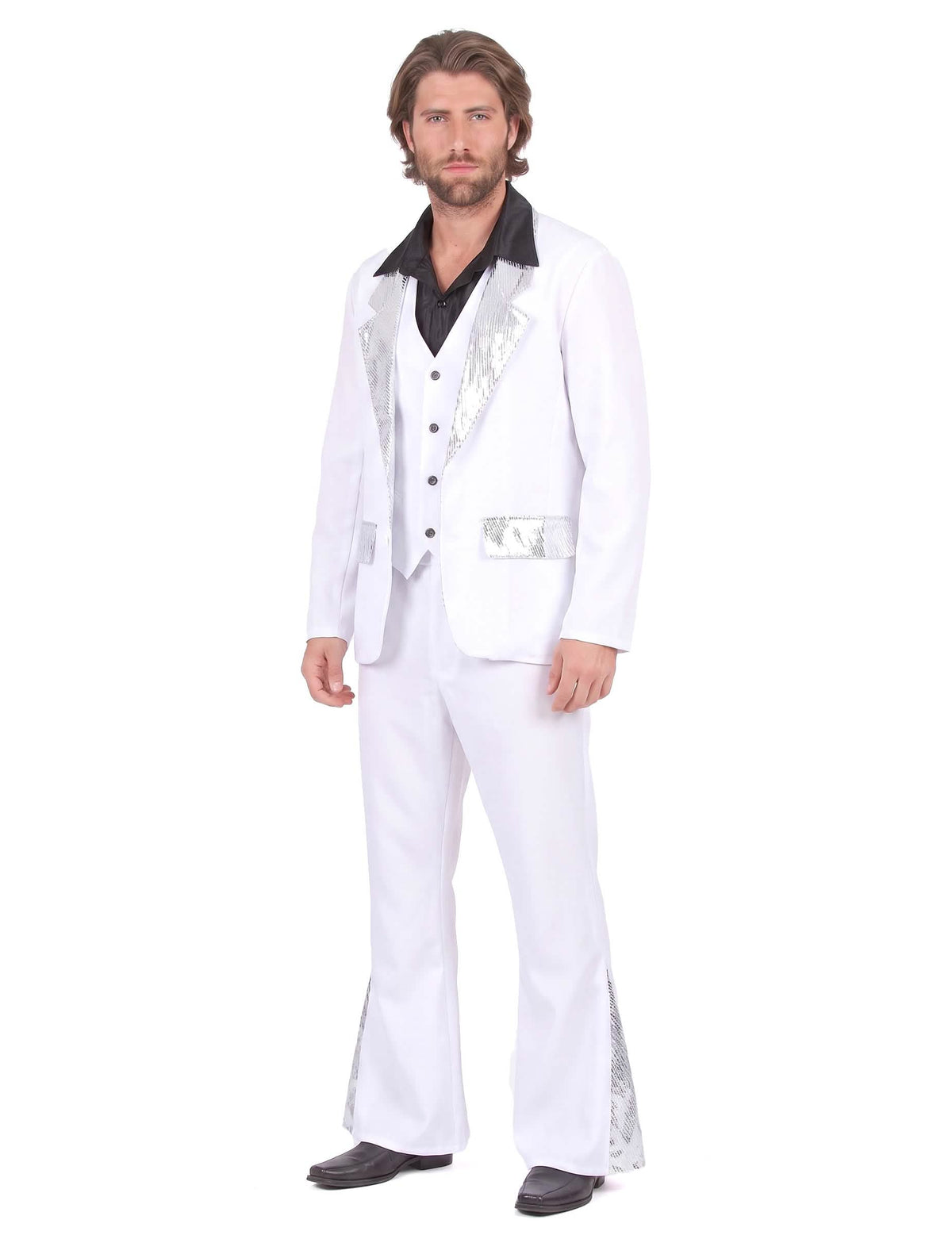 Déguisement disco homme blanc et argent