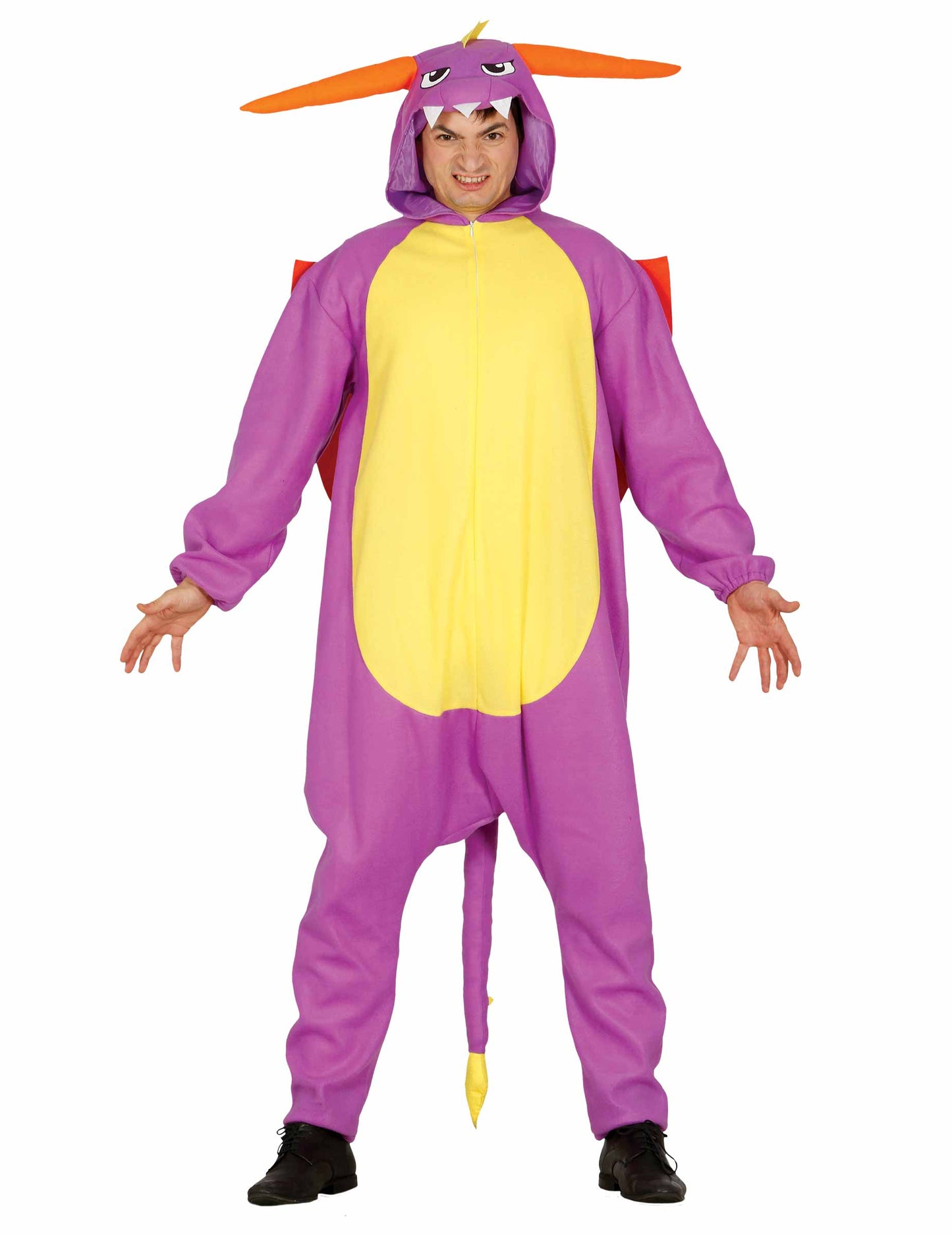 Костюм на лилав огнен дракон за възрастни 