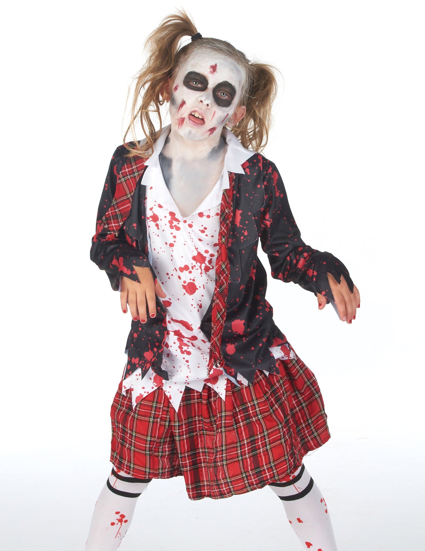 Хелоуин Zombie Schoolgirl маскировка