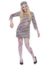 Déguisement effrayant prisonnière zombie femme