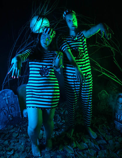 Déguisement effrayant prisonnière zombie femme