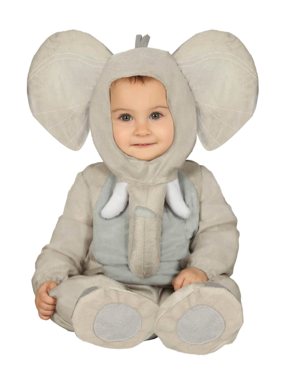 Déguisement éléphant peluche pour bébé gris