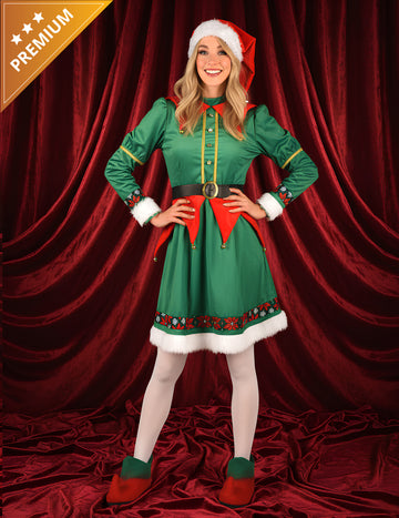 Луксозен коледен елфски костюм за жени