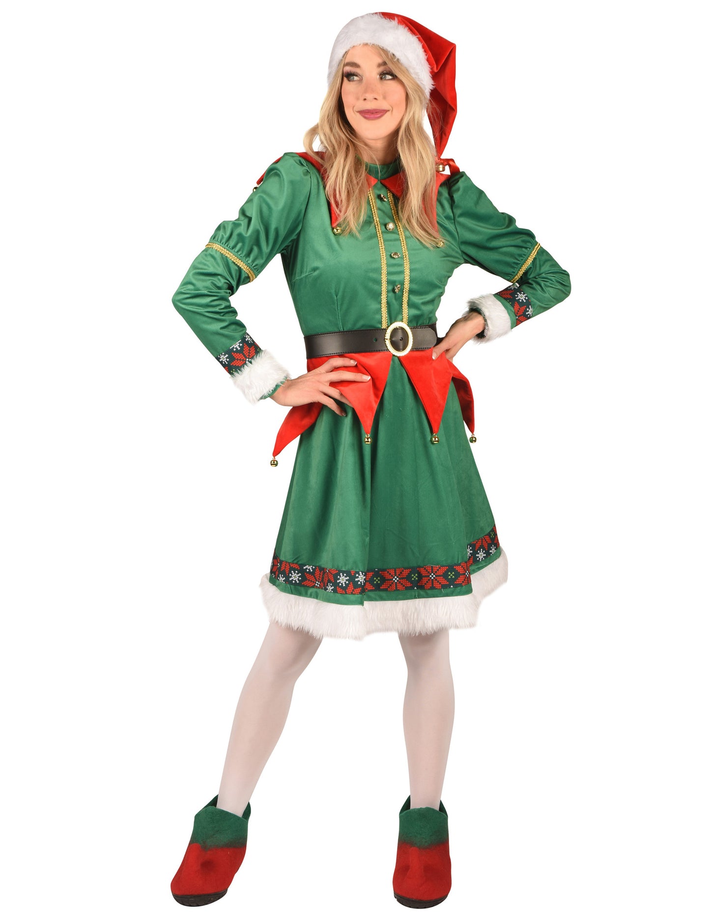 Луксозен коледен елфски костюм за жени