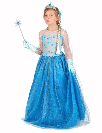 Костюм на принцеса и аксесоари на момичета от сини лед