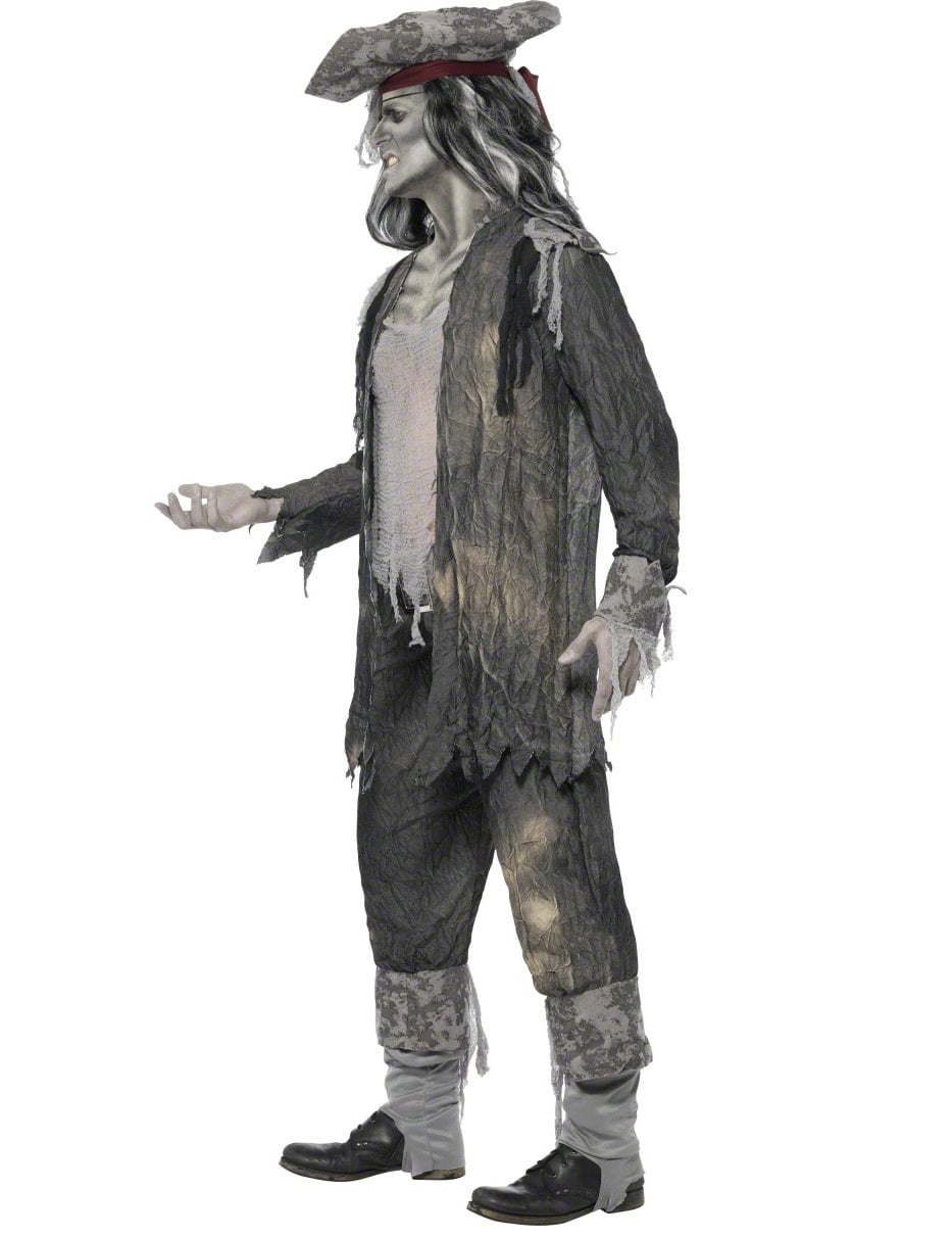 Vue de profil du déguisement fantôme pirate pour homme