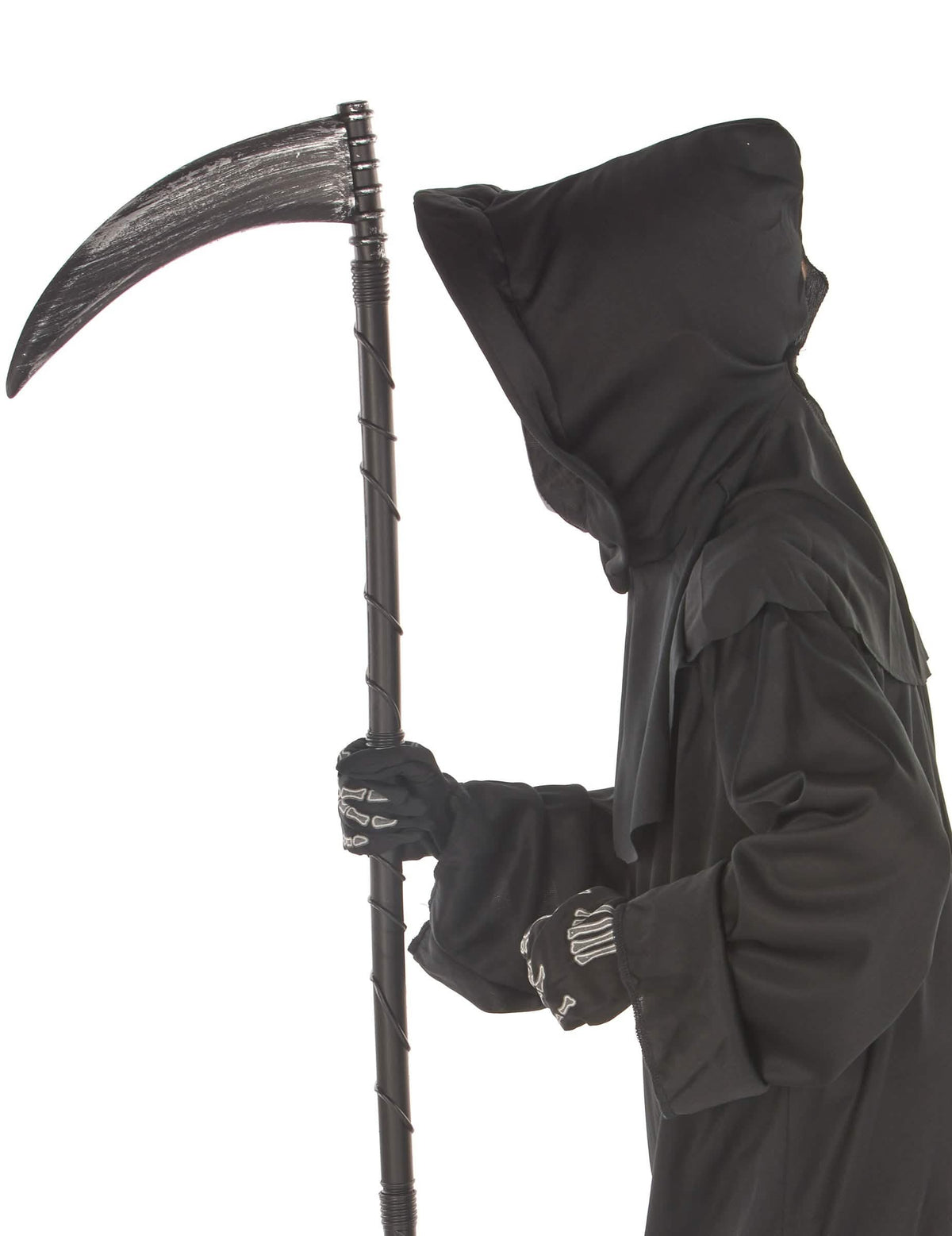 Vue de profil du déguisement faucheur sinistre