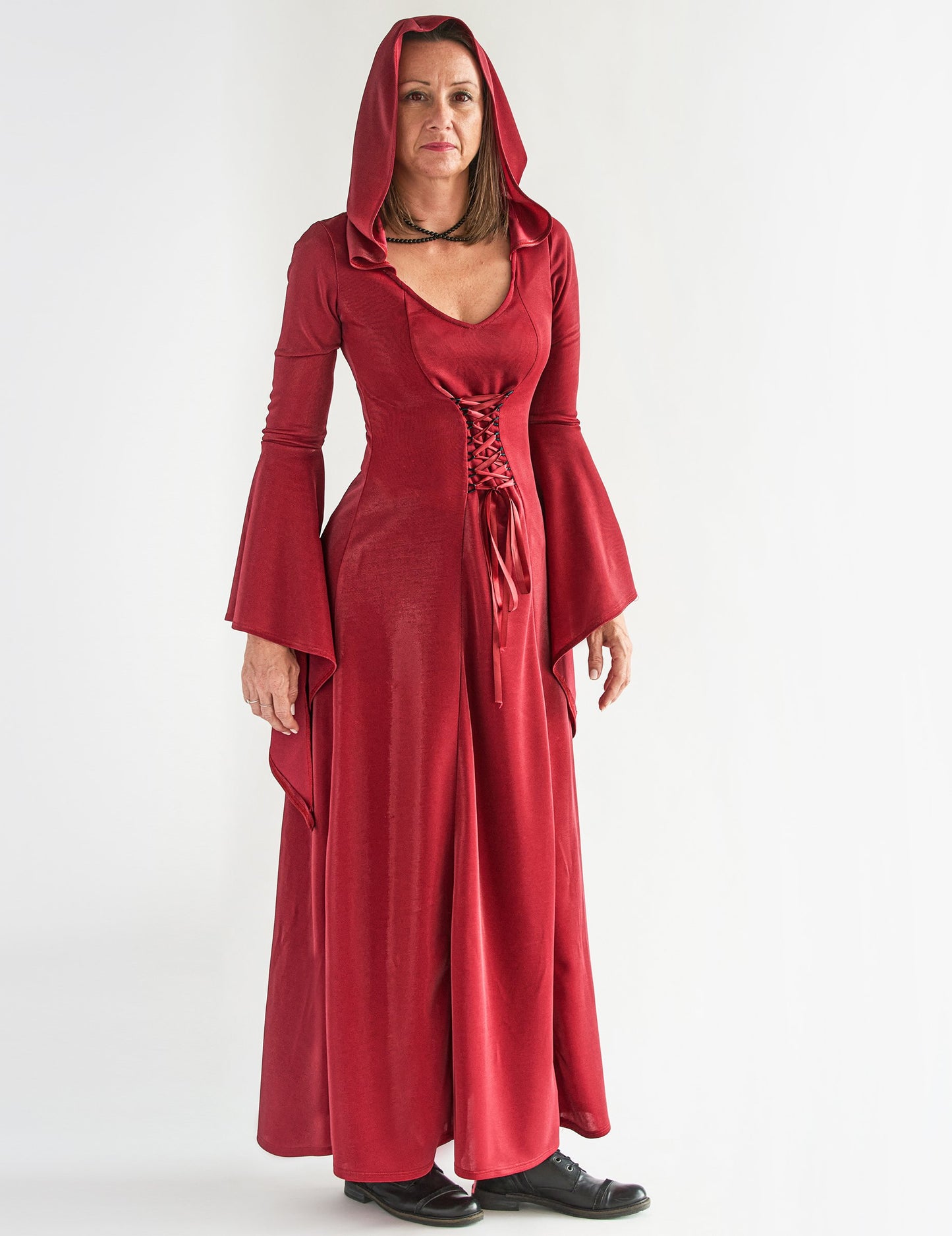 Готическа рокля с червена рокля рокля на женската рокля