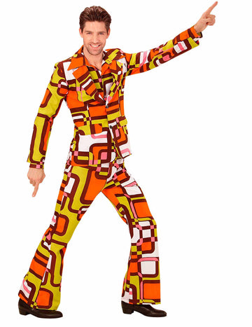 Геометричен Groovy 70 мъжки костюм