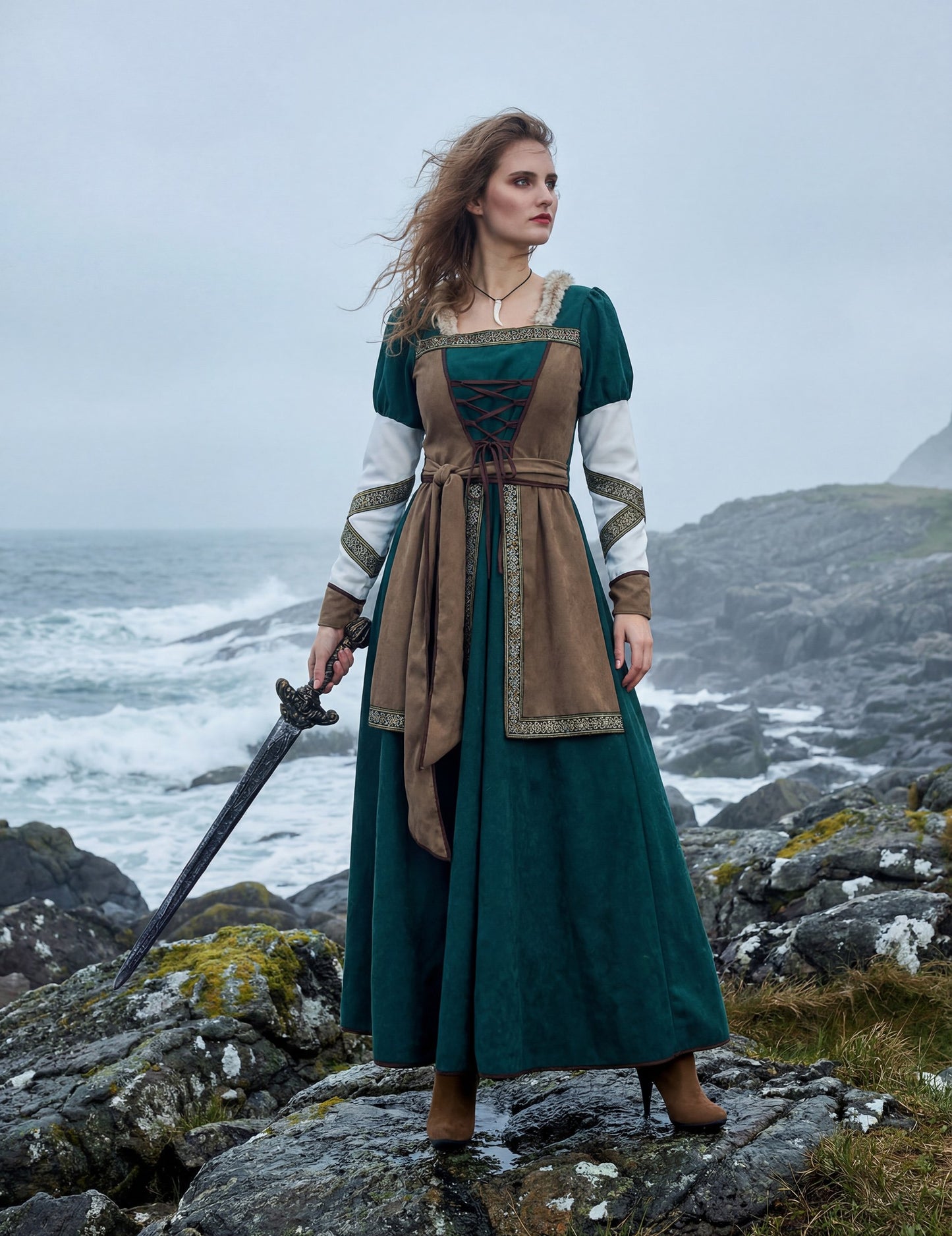 Луксозен костюм на викингски воин за жени