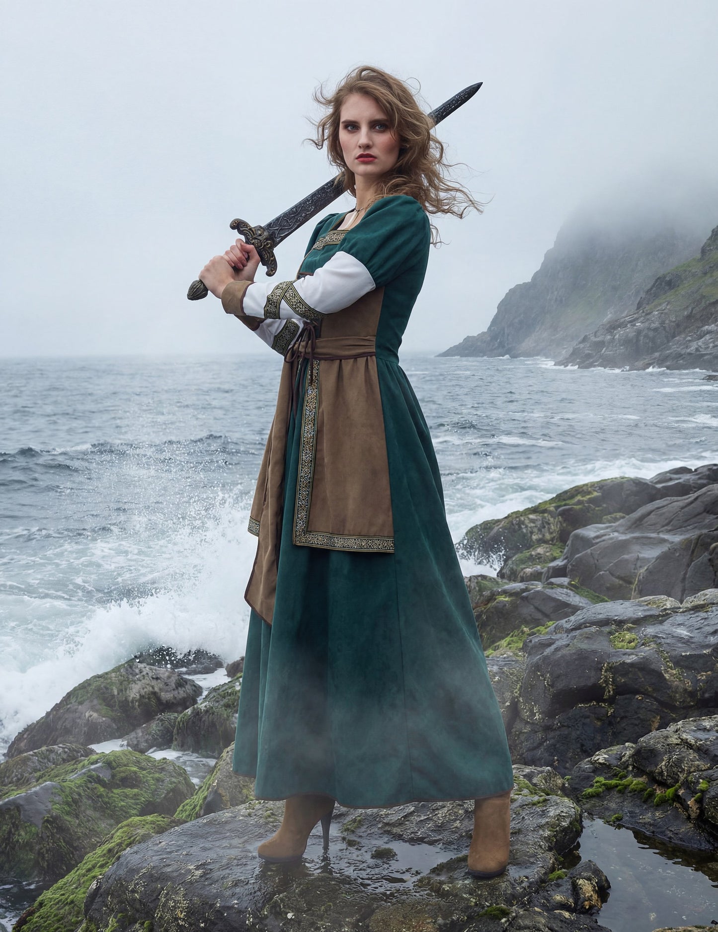 Луксозен костюм на викингски воин за жени