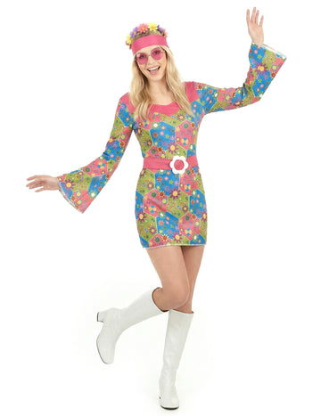 Женски хипи маскировка с цветя