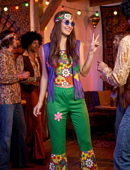 Déguisement Hippie flower power femme