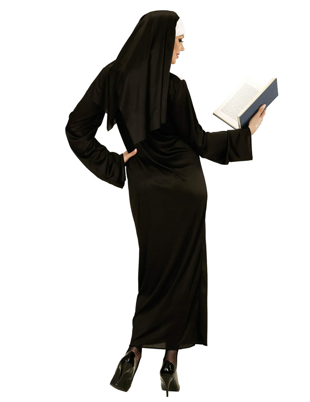 Vue de dos du déguisement humoristique religieuse