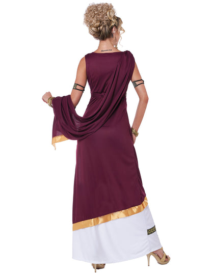 Заден изглед на костюма на римска императрица