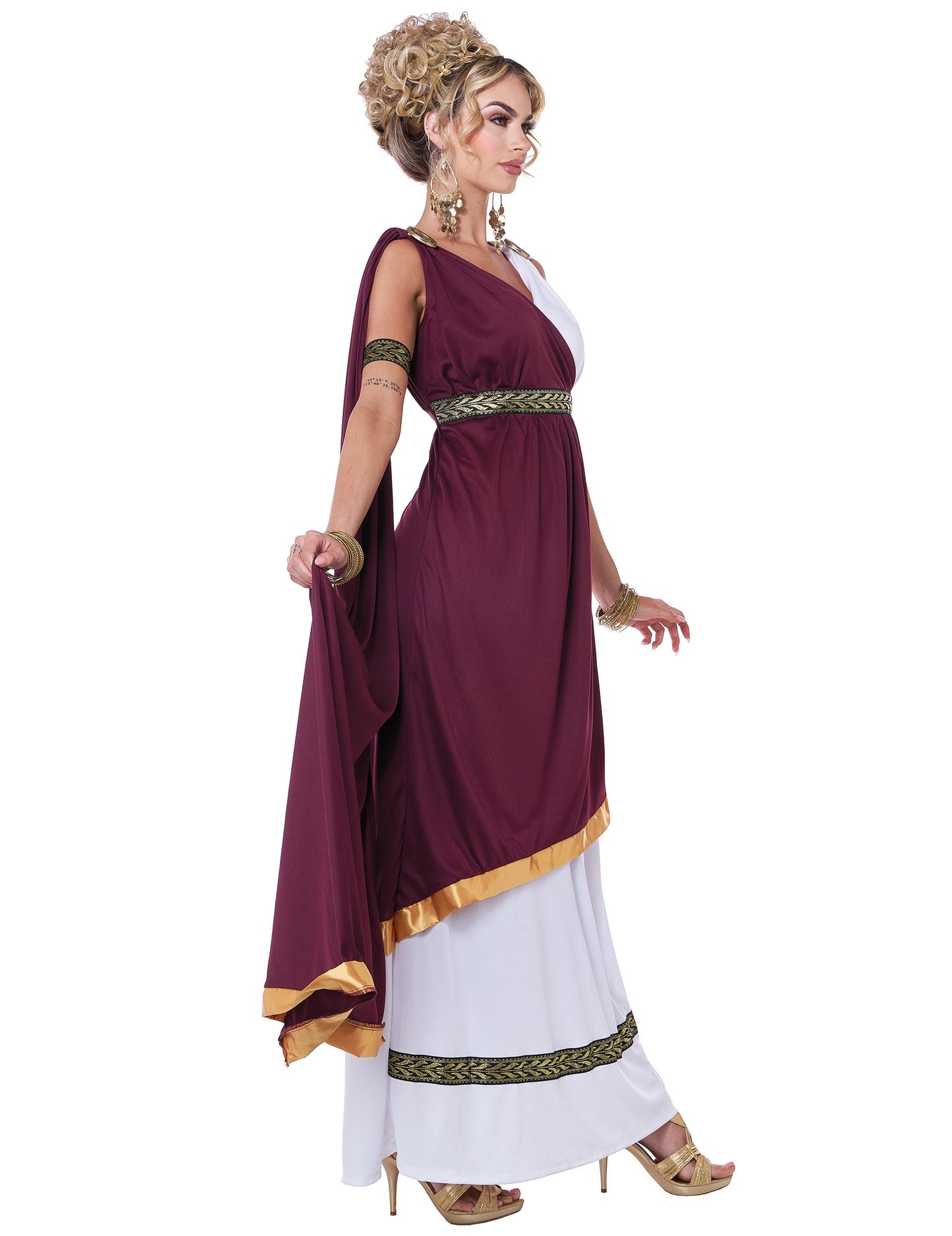 Страничен изглед на костюма на римска императрица