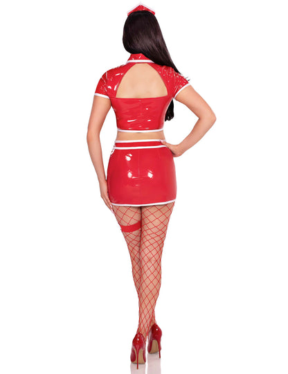 Секси червена медицинска сестра костюм за жени