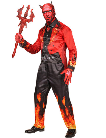 Костюм за възрастни с пламтящ дявол