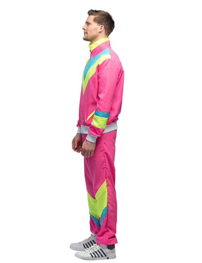 Déguisement Jogging Rétro Rose Fluo Homme