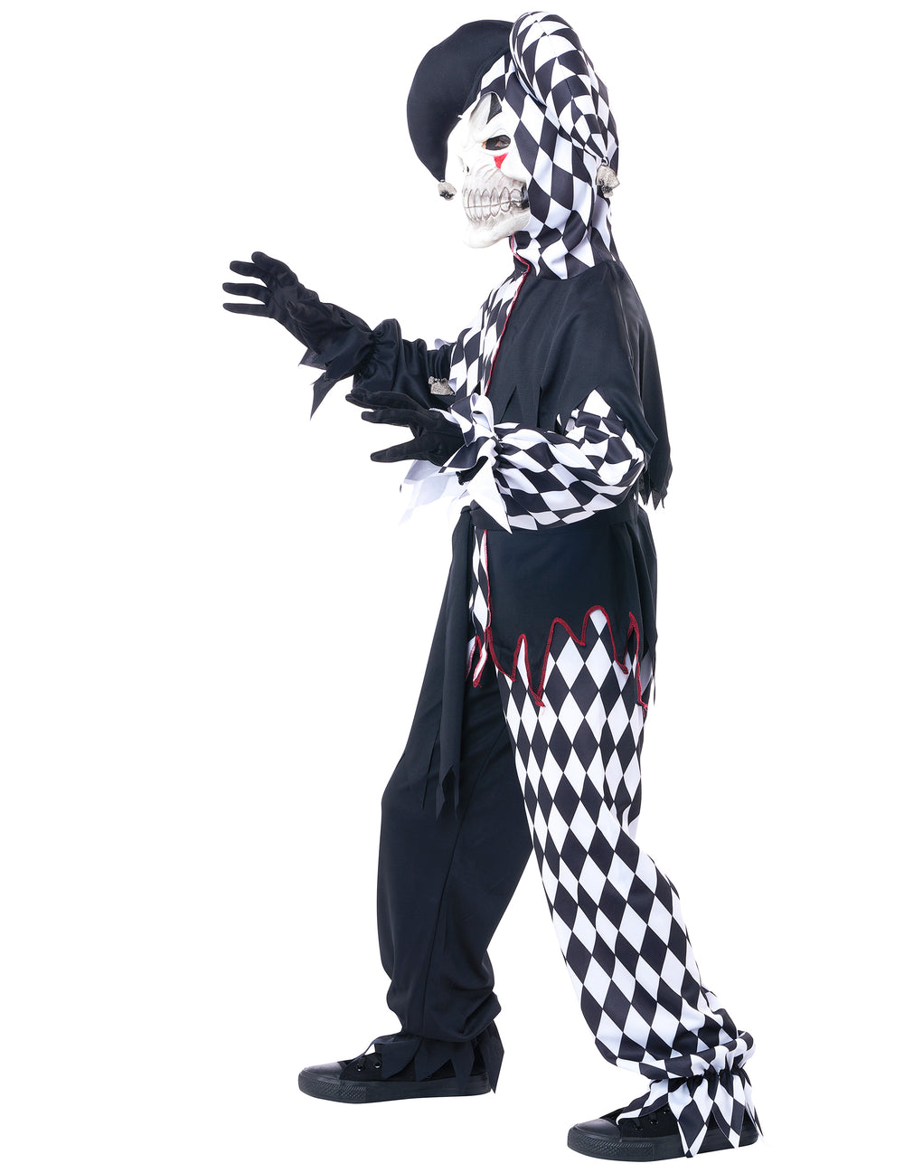 Vue de profil du déguisement joker diabolique pour enfant