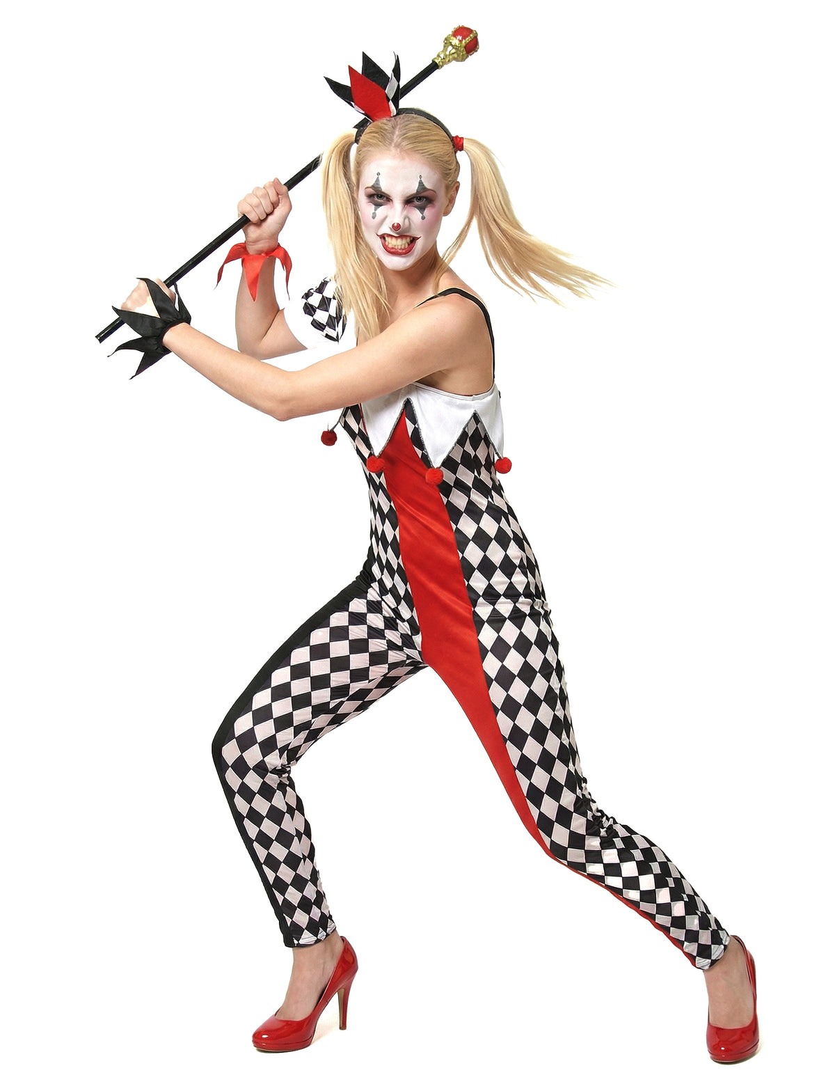 Vue de profil du déguisement joker pour femme