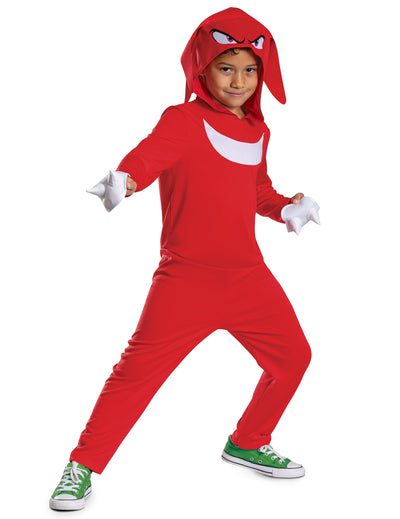 Déguisement Knuckles sonic™ pour enfant rouge avec cagoule et gants
